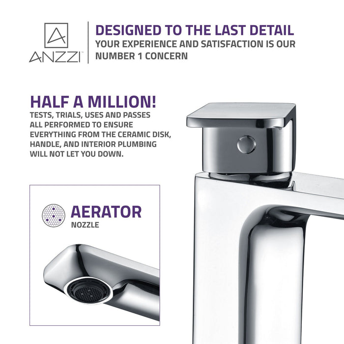 ANZZI Vibra Series 9" Single Hole Bathroom Sink Faucet