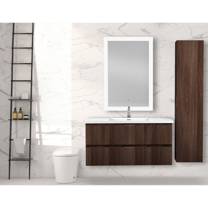 ANZZI Conques 39" x 20" Dark Brown Solid Wood Single Bathroom Vanity Set VT-MR3SCCT39-DB
