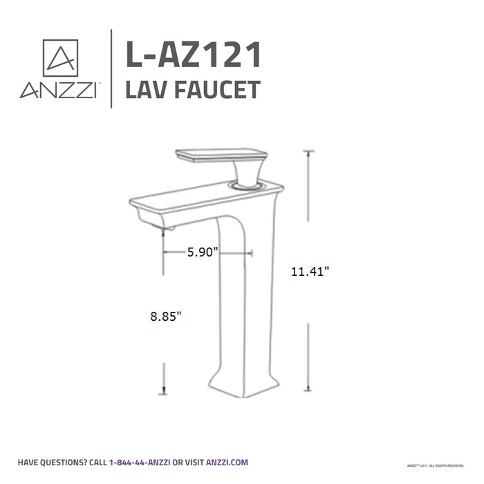 ANZZI Saunter Series 9" Single Hole Bathroom Sink Faucet