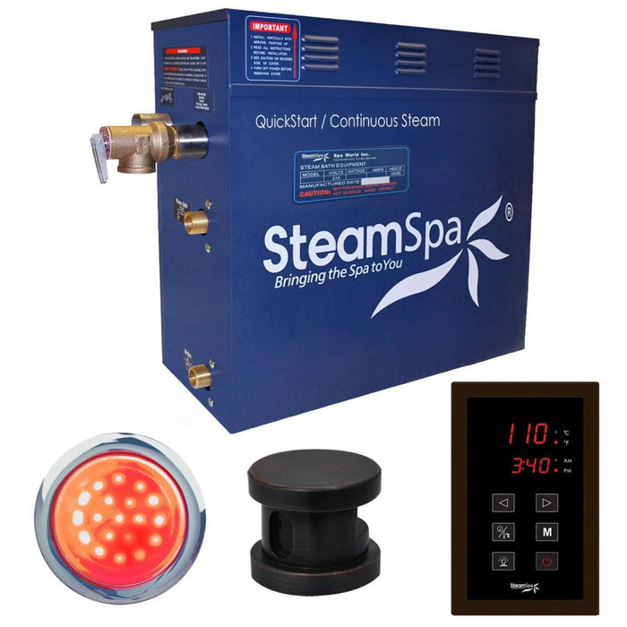 SteamSpa Indulgence 7.5 KW QuickStart Acu-Steam Bath Generator Package in Oil Rubbed Bronze INT750OB