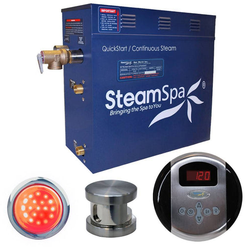 SteamSpa Indulgence 9 KW QuickStart Acu-Steam Bath Generator Package in Brushed Nickel IN900BN