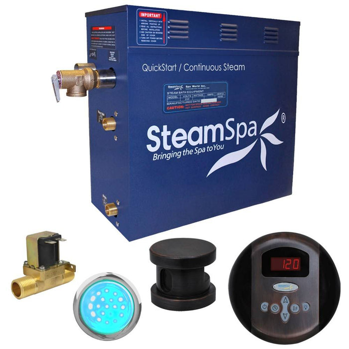 SteamSpa Indulgence 9 KW QuickStart Acu-Steam Bath Generator Package with Built-in Auto Drain in Oil Rubbed Bronze IN900OB-A