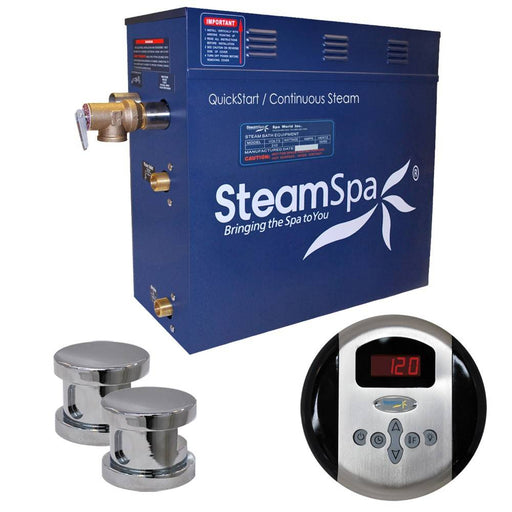 SteamSpa Oasis 10.5 KW QuickStart Acu-Steam Bath Generator Package in Polished Chrome OA1050CH