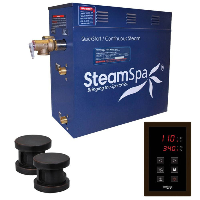 SteamSpa Oasis 12 KW QuickStart Acu-Steam Bath Generator Package in Oil Rubbed Bronze OAT1200OB