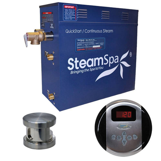 SteamSpa Oasis 6 KW QuickStart Acu-Steam Bath Generator Package in Brushed Nickel OA600BN