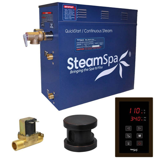 SteamSpa Oasis 7.5 KW QuickStart Acu-Steam Bath Generator Package with Built-in Auto Drain in Oil Rubbed Bronze OAT750OB-A