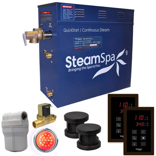 SteamSpa Royal 12 KW QuickStart Acu-Steam Bath Generator Package with Built-in Auto Drain in Oil Rubbed Bronze RYT1200OB-A