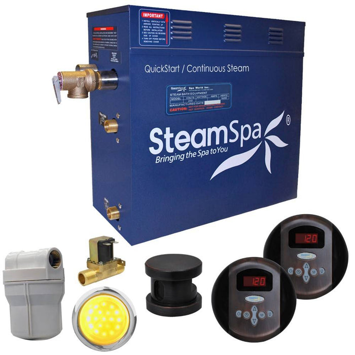 SteamSpa Royal 9 KW QuickStart Acu-Steam Bath Generator Package with Built-in Auto Drain in Oil Rubbed Bronze RY900OB-A