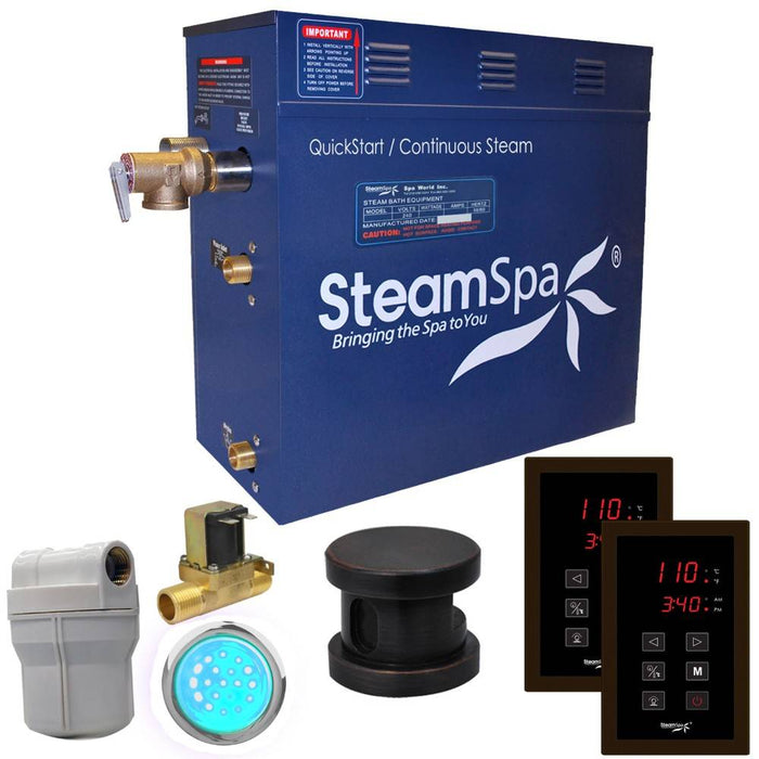 SteamSpa Royal 9 KW QuickStart Acu-Steam Bath Generator Package with Built-in Auto Drain in Oil Rubbed Bronze RYT900OB-A