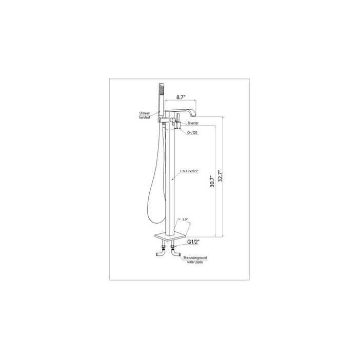 ANZZI Angel Series 2-Handle Clawfoot Tub Faucet with Euro-Grip Handheld Sprayer