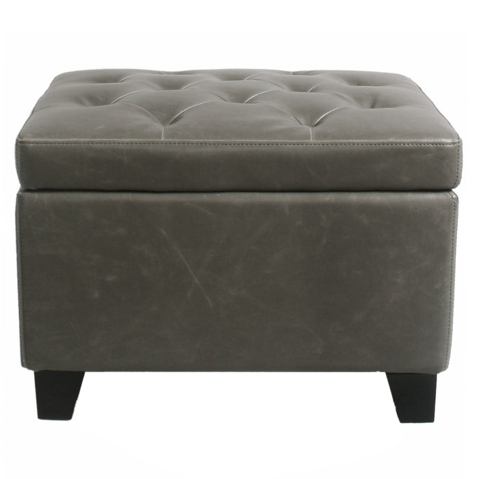 New Pacific Direct Julian Rectangular Bonded Leather Storage Ottoman 194424B-V04