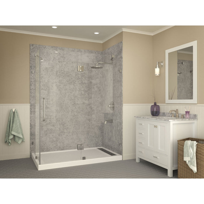 ANZZI Field Series 36" x 60" Double Threshold White Shower Base with Built-In Tile Flange