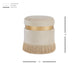 New Pacific Direct Suri Velvet Fabric Fringe Round Storage Ottoman 1600042-348