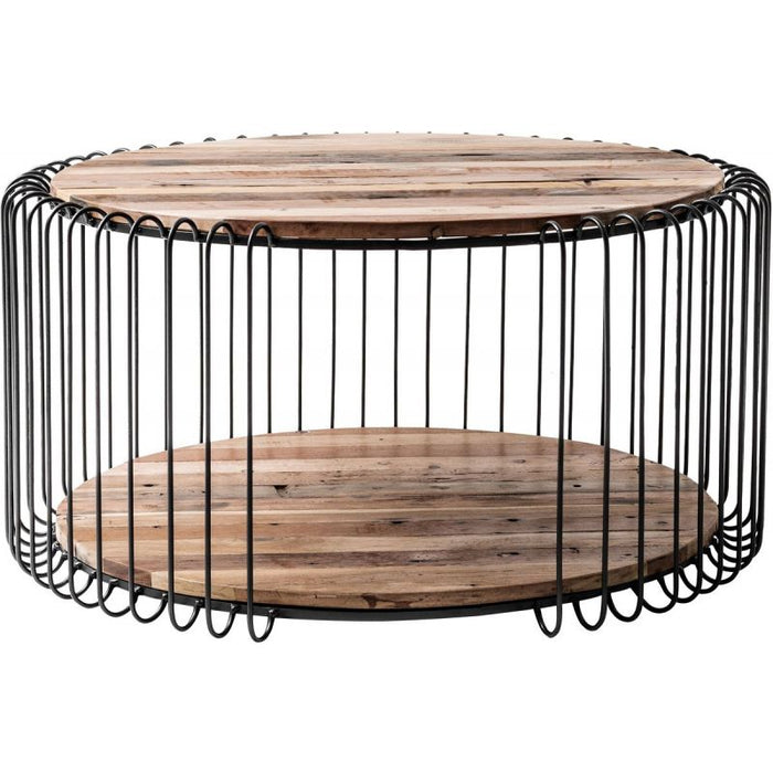 NovaSolo Barca Round Coffee Table 31" Natural Boat Wood IMV 28002