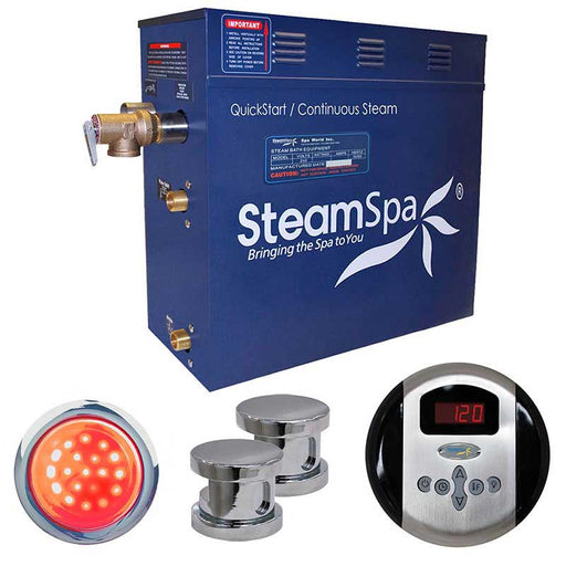 SteamSpa Indulgence 10.5 KW QuickStart Acu-Steam Bath Generator Package in Polished Chrome IN1050CH