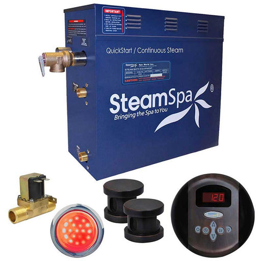 SteamSpa Indulgence 12 KW QuickStart Acu-Steam Bath Generator Package with Built-in Auto Drain in Oil Rubbed Bronze IN1200OB-A