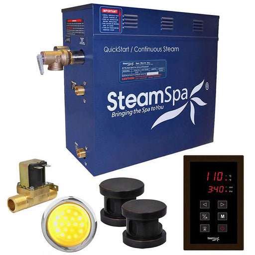 SteamSpa Indulgence 12 KW QuickStart Acu-Steam Bath Generator Package with Built-in Auto Drain in Oil Rubbed Bronze INT1200OB-A