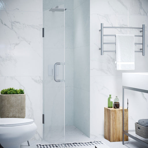 ANZZI Fellow Series 24" x 72" Frameless Rectangular Hinged Shower Door with Tsunami Guard