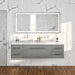 Eviva Totti Wave 60" Modern Double Sink Bathroom Vanity in Espresso, Gray, or White, Finish with Super White Man-Made Stone Countertop & Porcelain Vessel Sinks