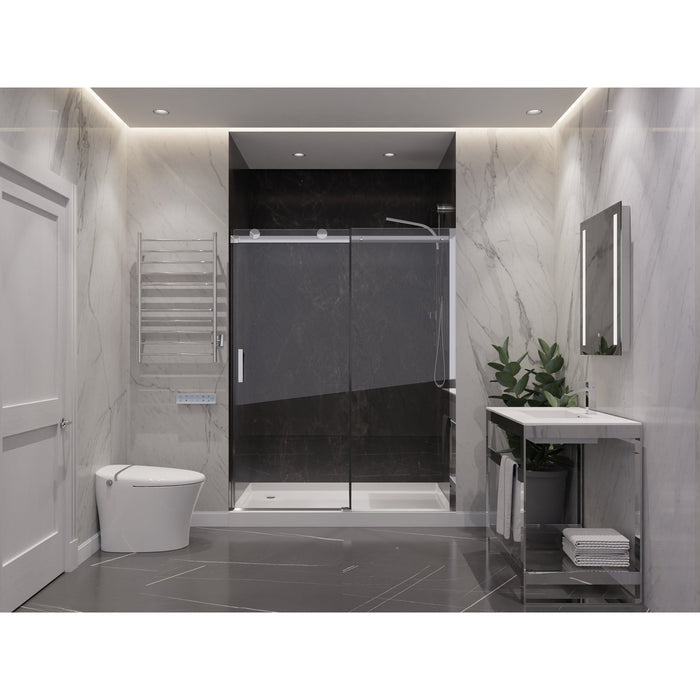 ANZZI Rhodes Series 48" x 76" Frameless Rectangular Sliding Shower Door with Tsunami Guard