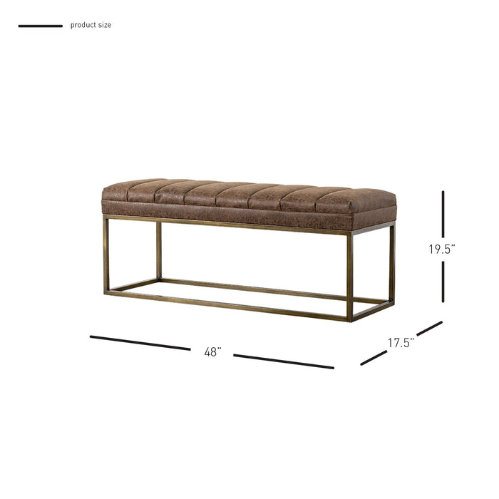New Pacific Direct Darius PU Leather Bench 3900030-NCE