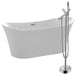 ANZZI Eft Series 67" x 31" Freestanding Glossy White Bathtub with Brushed Nickel Havasu Faucet FTAZ096-0042B
