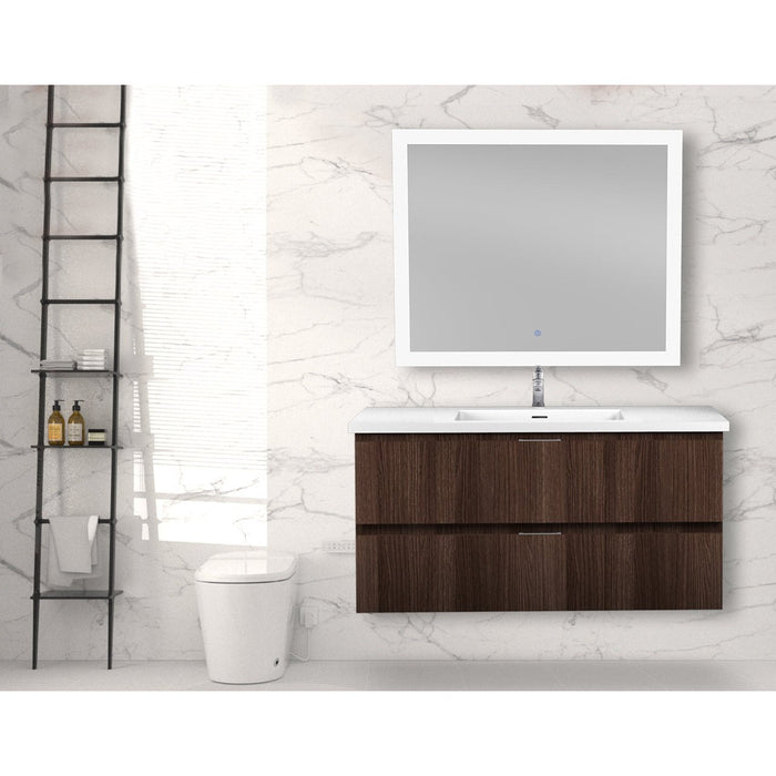 ANZZI Conques 39" x 20" Dark Brown Solid Wood Single Bathroom Vanity Set VT-MRCT39-DB