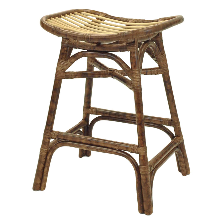 New Pacific Direct Beyla Rattan Backless Saddle Counter Stool 2400005