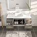 Eviva Totti Wave 48" Modern Bathroom Vanity in Gray, or White, Finish with Super White Man-Made Stone Countertop and Porcelain Vessel Sink