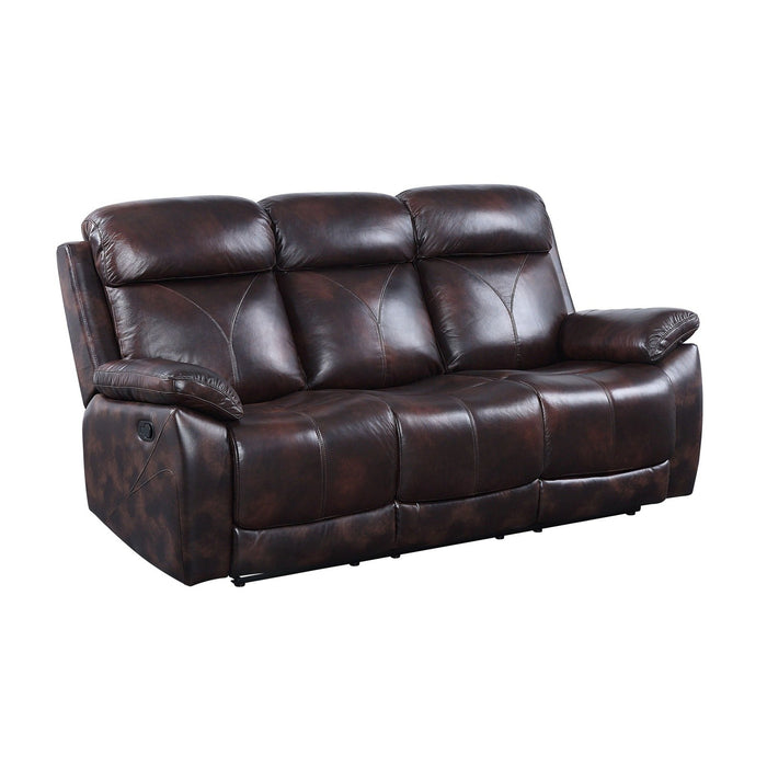 Acme Furniture Perfiel Motion Sofa in Two Tone Dark Brown Top Grain Leather LV00066