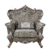 Acme Furniture Elozzol Chair W/1 Pillow in Fabric & Antique Bronze Finish LV00301