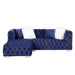 Acme Furniture Syxtyx Sectional Sofa W/4 Pillows in Blue Velvet LV00333