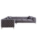 Acme Furniture Wugtyx Sectional Sofa W/3 Pillows in Dark GrayVelvet LV00335