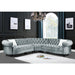 Acme Furniture Qulan Sectional Sofa W/2 Pillows in Light Blue Velvet LV00344