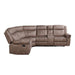 Acme Furniture Dollum Motion Sectional Sofa in Two Tone Chocolate Velvet LV00397