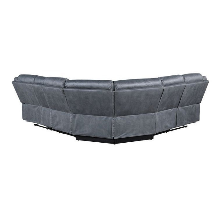 Acme Furniture Dollum Motion Sectional Sofa in Two Tone Gray Velvet LV00398