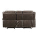 Acme Furniture Lydia Motion Loveseat W/Console & Usb in Brown Leather Aire LV00655