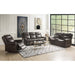 Acme Furniture Lydia Motion Loveseat W/Console & Usb in Brown Leather Aire LV00655