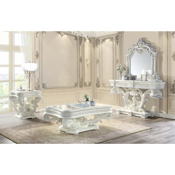 Acme Furniture Vanaheim Sofa Table in Antique White Finish LV00802