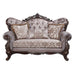 Acme Furniture Benbek Loveseat W/3 Pillows in Fabric & Antique Oak Finish LV00810
