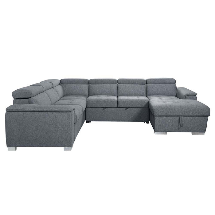 Acme Furniture Hanley Sectional Sofa in Gray Fabric LV00968