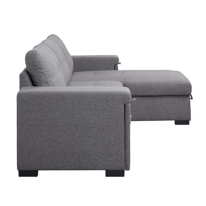 Acme Furniture Jacop Sectional Sofa in Dark Gray Fabric LV00969