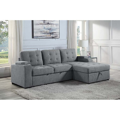 Acme Furniture Kabira Sectional Sofa in Gray Fabric LV00970