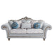 Acme Furniture Pelumi Sofa W/8 Pillows in Light Gray Linen & Platinum Finish LV01112