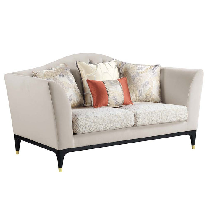 Acme Furniture Tayden Loveseat W/4 Pillows in Beige Velvet LV01156