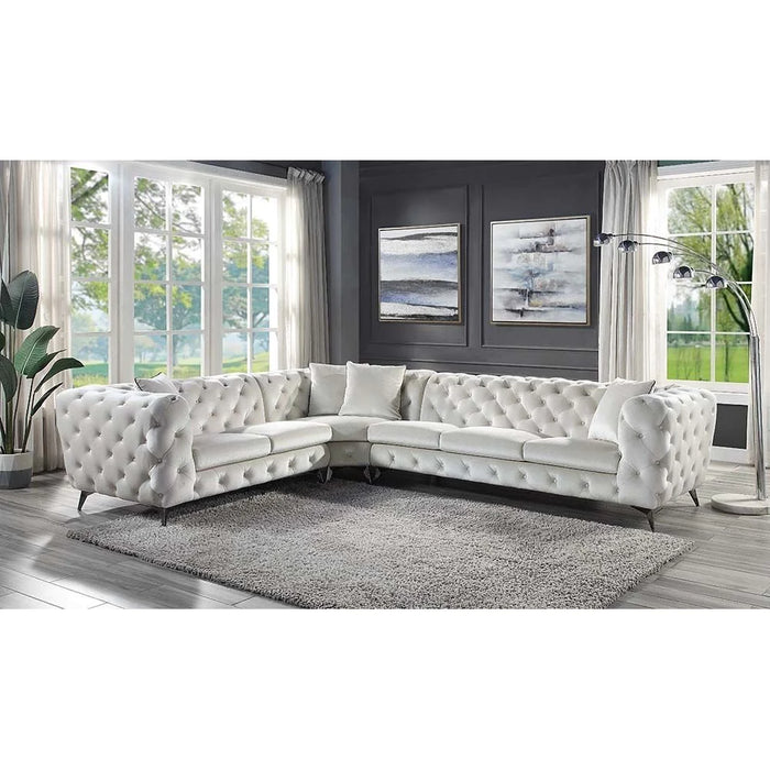 Acme Furniture Atronia Sectional Sofa - Rf Sofa in Beige Fabric LV01160-1