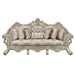 Acme Furniture Danae Sofa W/7 Pillows in Fabric, Champagne & Gold Finish LV01193