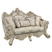 Acme Furniture Danae Loveseat W/5 Pillows in Fabric, Champagne & Gold Finish LV01194