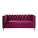 Acme Furniture Heibero Loveseat W/2 Pillows in Burgundy Velvet LV01401