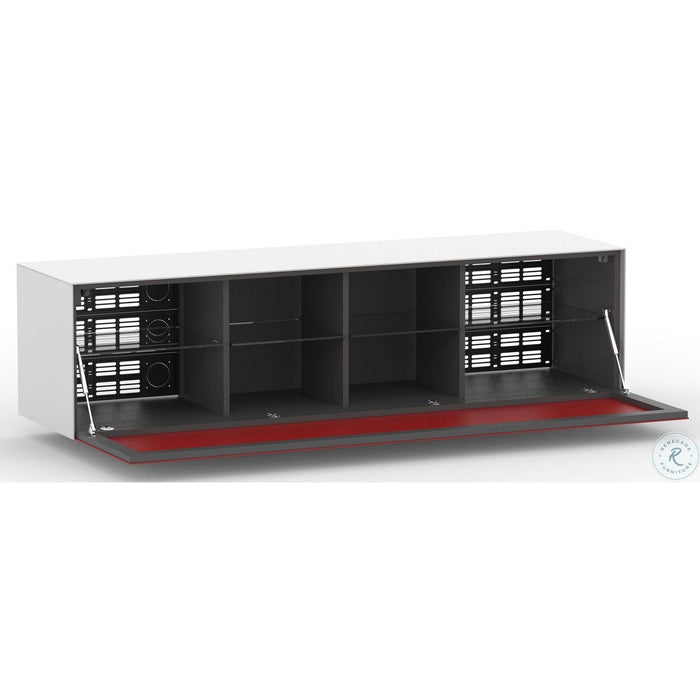 Bellini Modern Living Magic TV Stand Red door and White Body Magic TV WHT RD